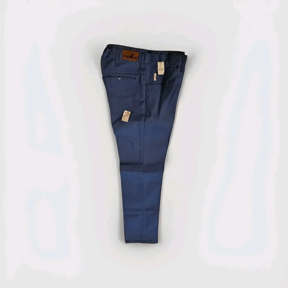 NWT 80s Sears Roebucks Twill Western Pants‎ Full 33x34 Blue USA Made Deadstock